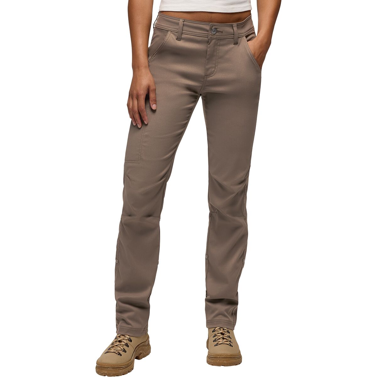 prAna Women's Stretch Zion Mid-Rise Pant in Mud - Size: 14/Short