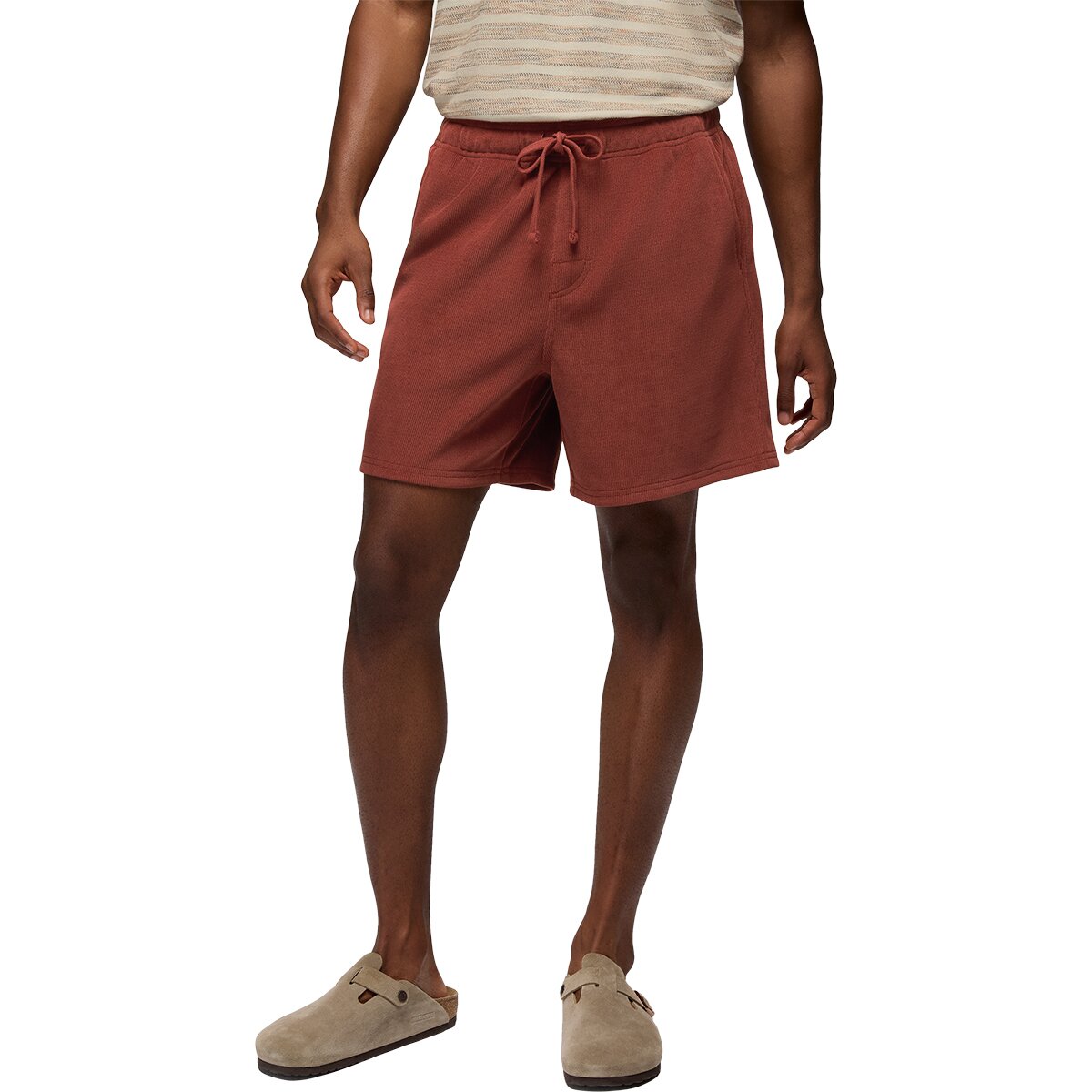 prAna Men's Deja View 6in Short in Red Ochre - Size: Small