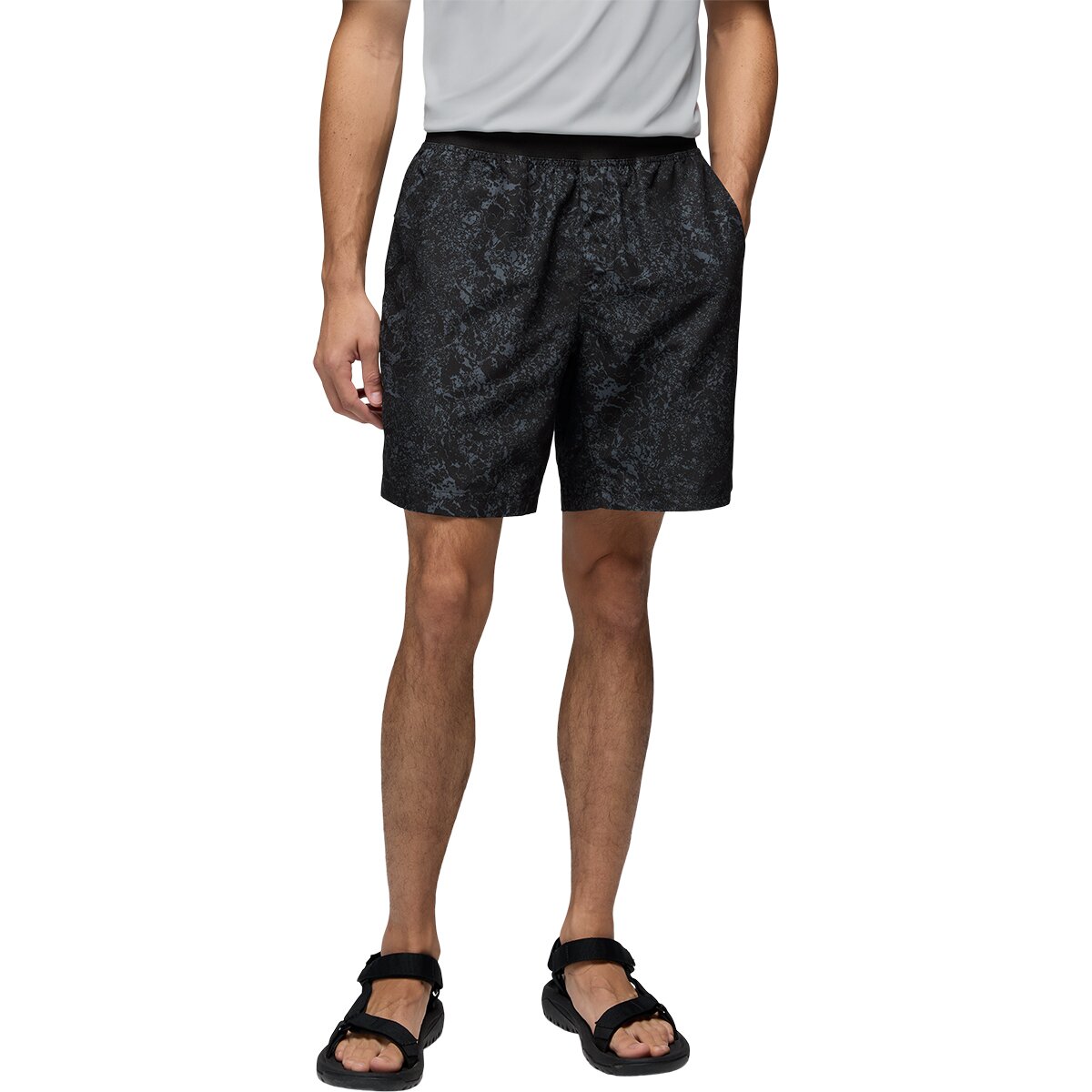 prAna Men's Mojo 8in Short in Grey Blue Sea Spray - Size: XL
