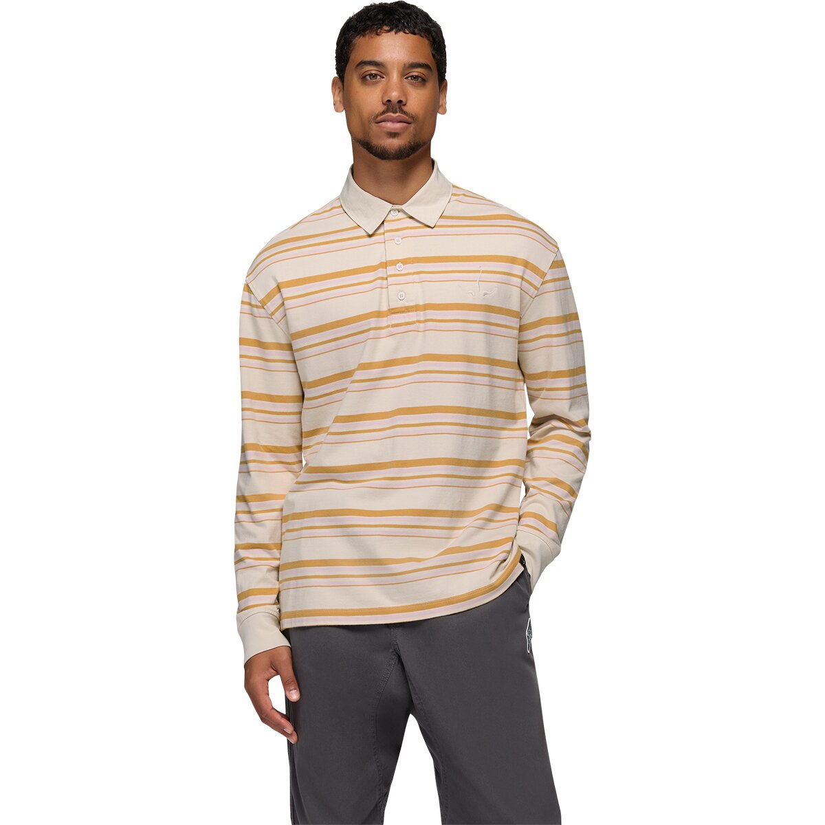 prAna Men's Rockblock Rugby Shirt in Canvas - Size: XL