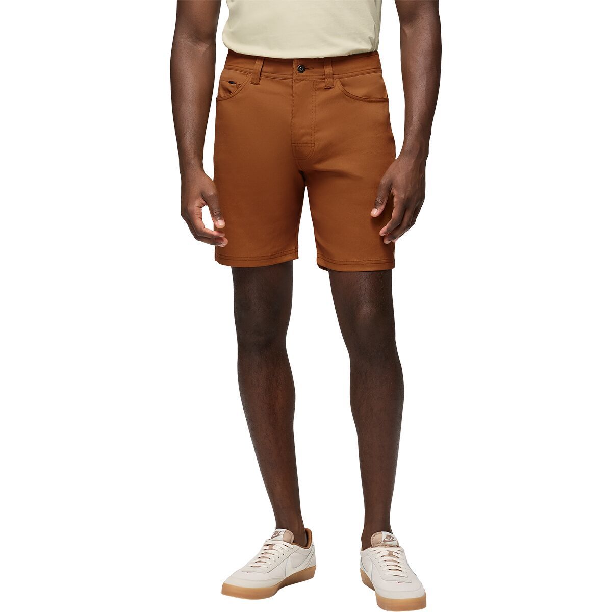 prAna Men's Stretch Zion 5 Pocket 8in Short in Tawny - Size: 28