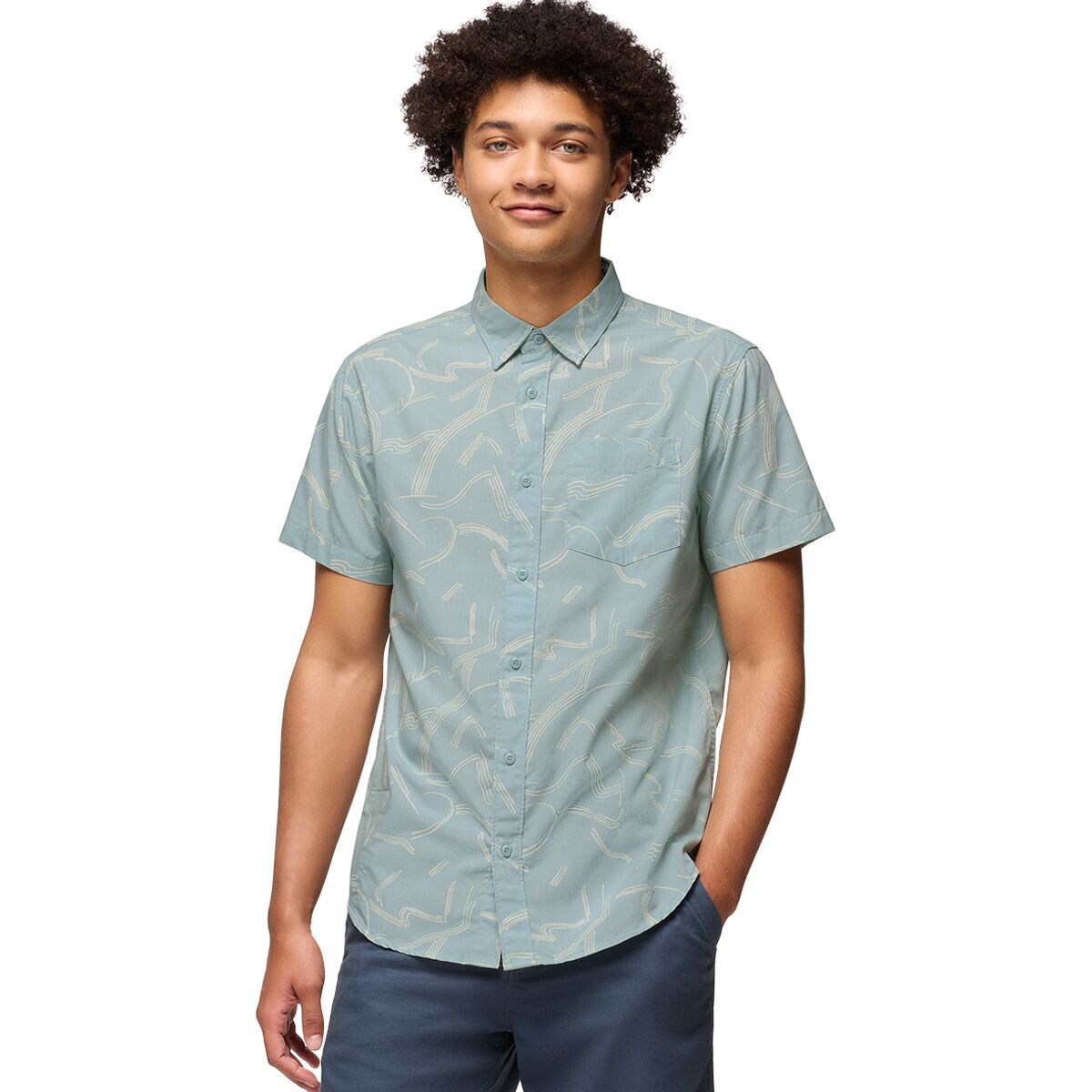 prAna Men's Tinline Shirt in Saltwater Seedling - Size: XXL