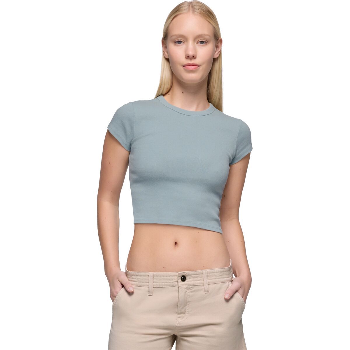 prAna Women's Baby Rib Short-Sleeve T-Shirt in Saltwater - Size: XS