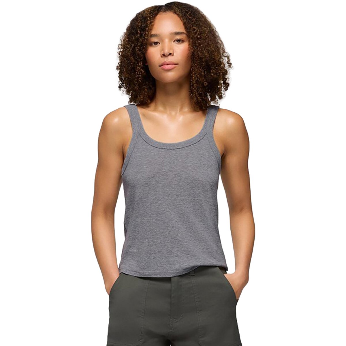 prAna Women's Cozy Up Scoop Tank Top in Heather Grey - Size: XXS