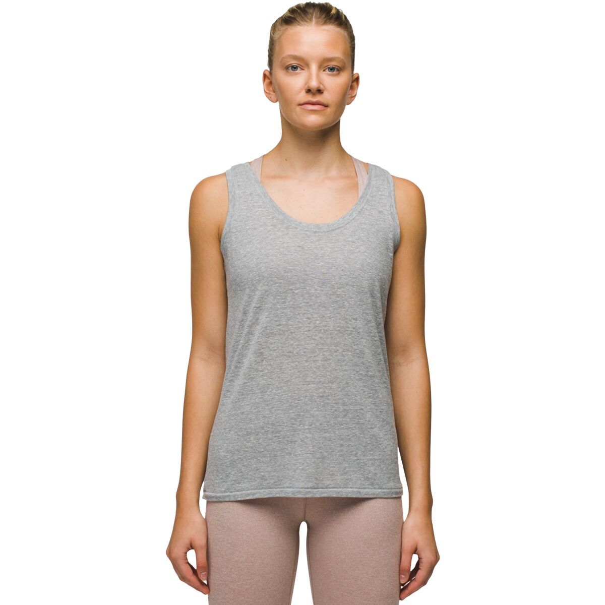 prAna Women's Cozy Up Scoop Tank Top in Retro Olive Stripe - Size: Medium