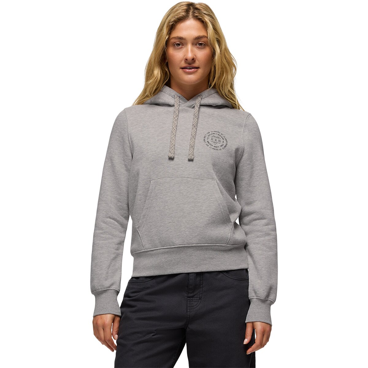 prAna Women's Everyday Graphic Hoodie in Heather Grey Simple Story - Size: Small