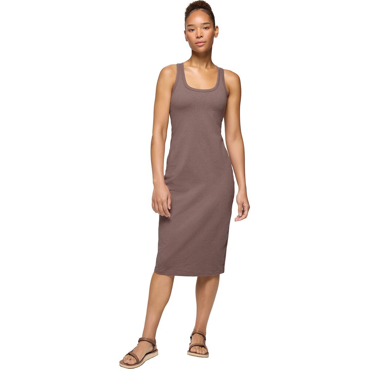 prAna Women's Heavana Racerback Midi Dress in Carob Heather - Size: XS