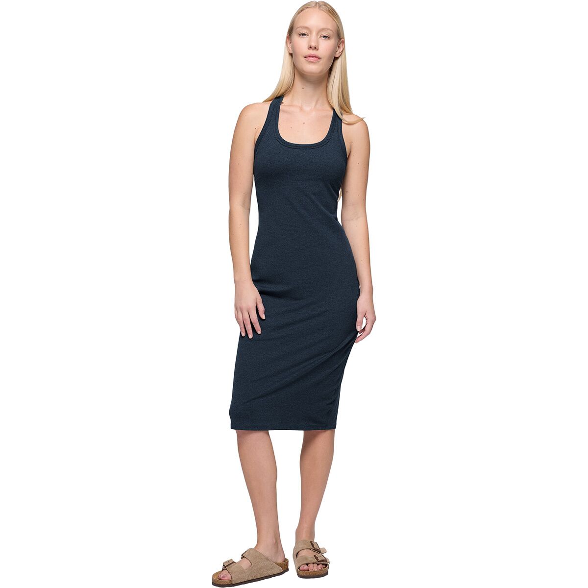 prAna Women's Heavana Racerback Midi Dress in Stormy Night Heather - Size: XL