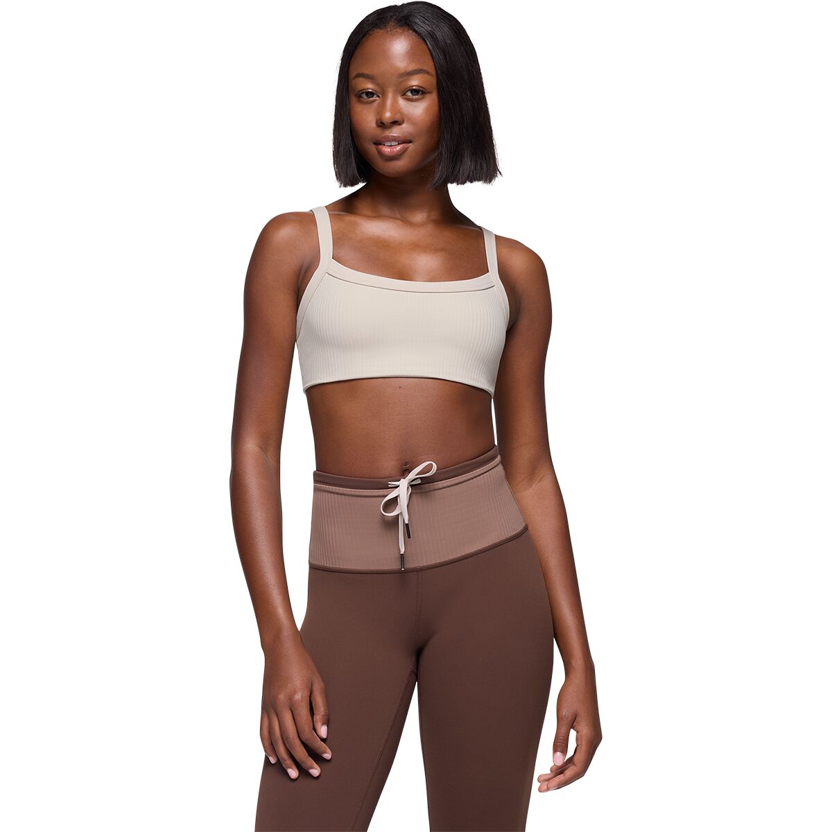 prAna Women's Luxara Rib Bra in Almond - Size: XS