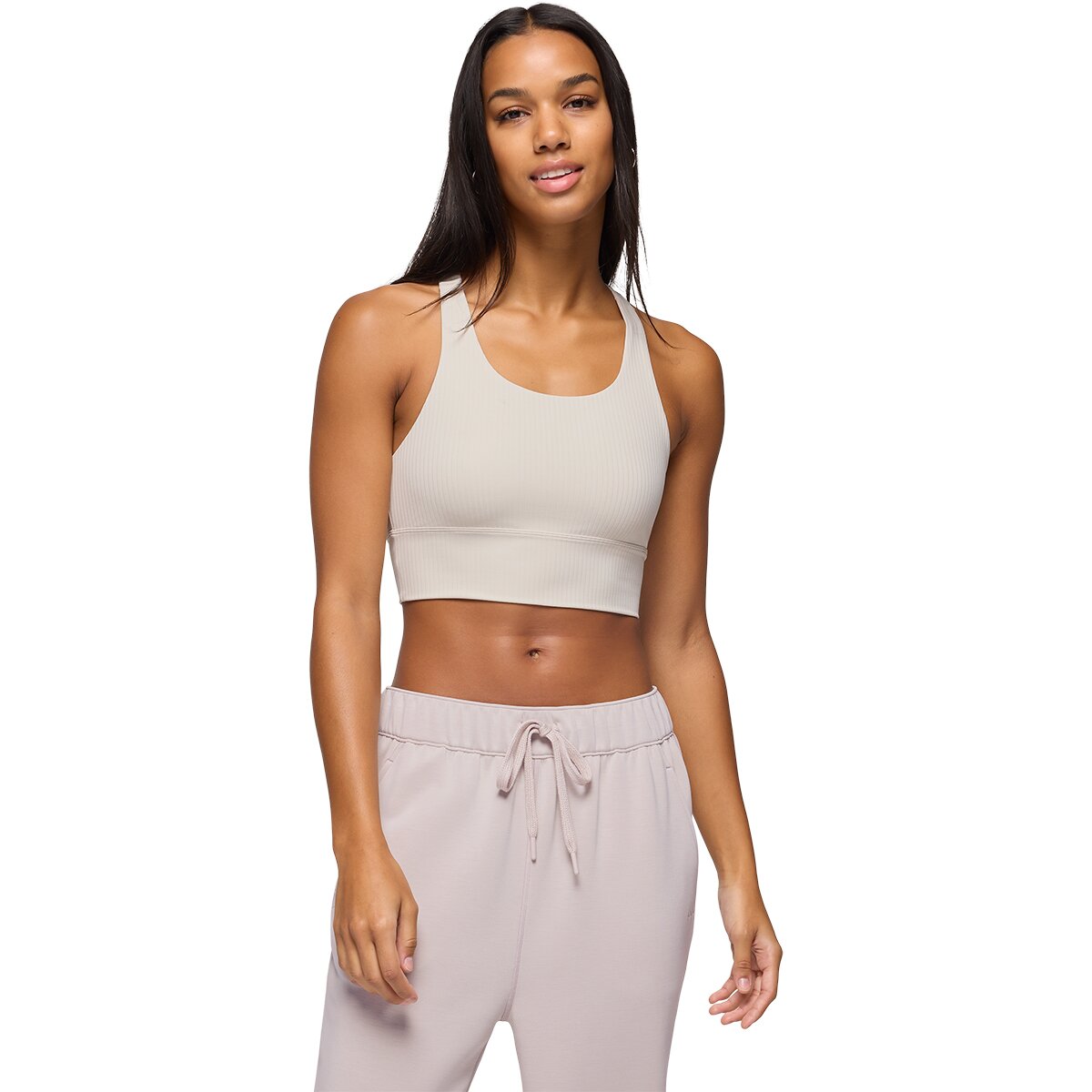 prAna Women's Luxara Rib Racerback Bralette in Almond - Size: XS