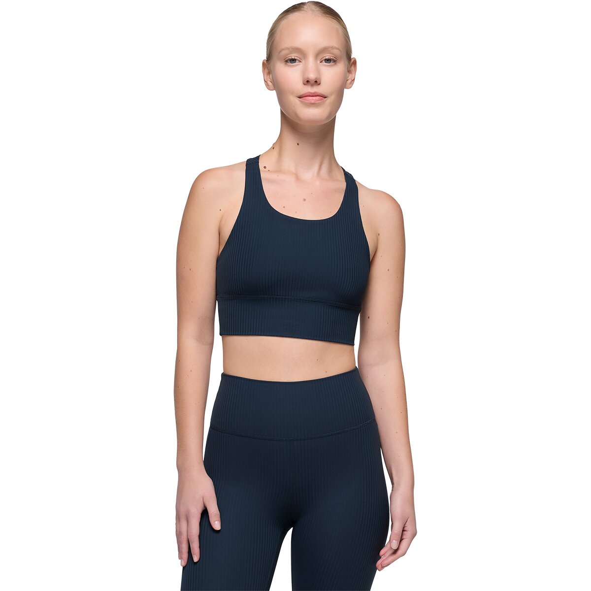 prAna Women's Luxara Rib Racerback Bralette in Stormy Night - Size: Large