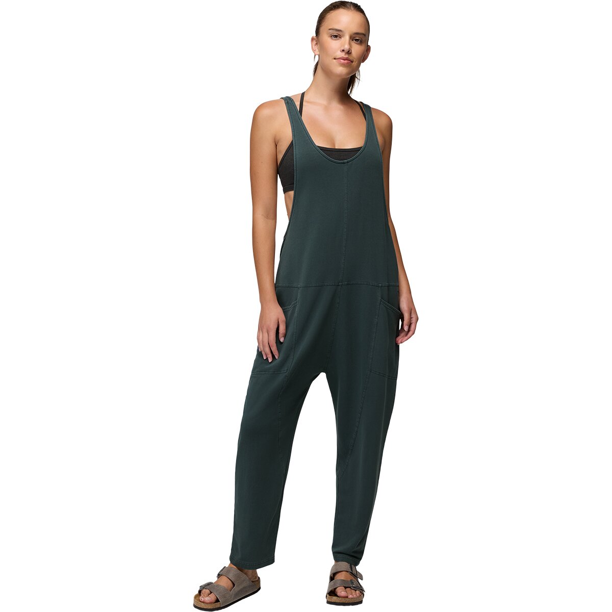 prAna Women's Mindful Movement Jumpsuit in Grey Blue - Size: XL