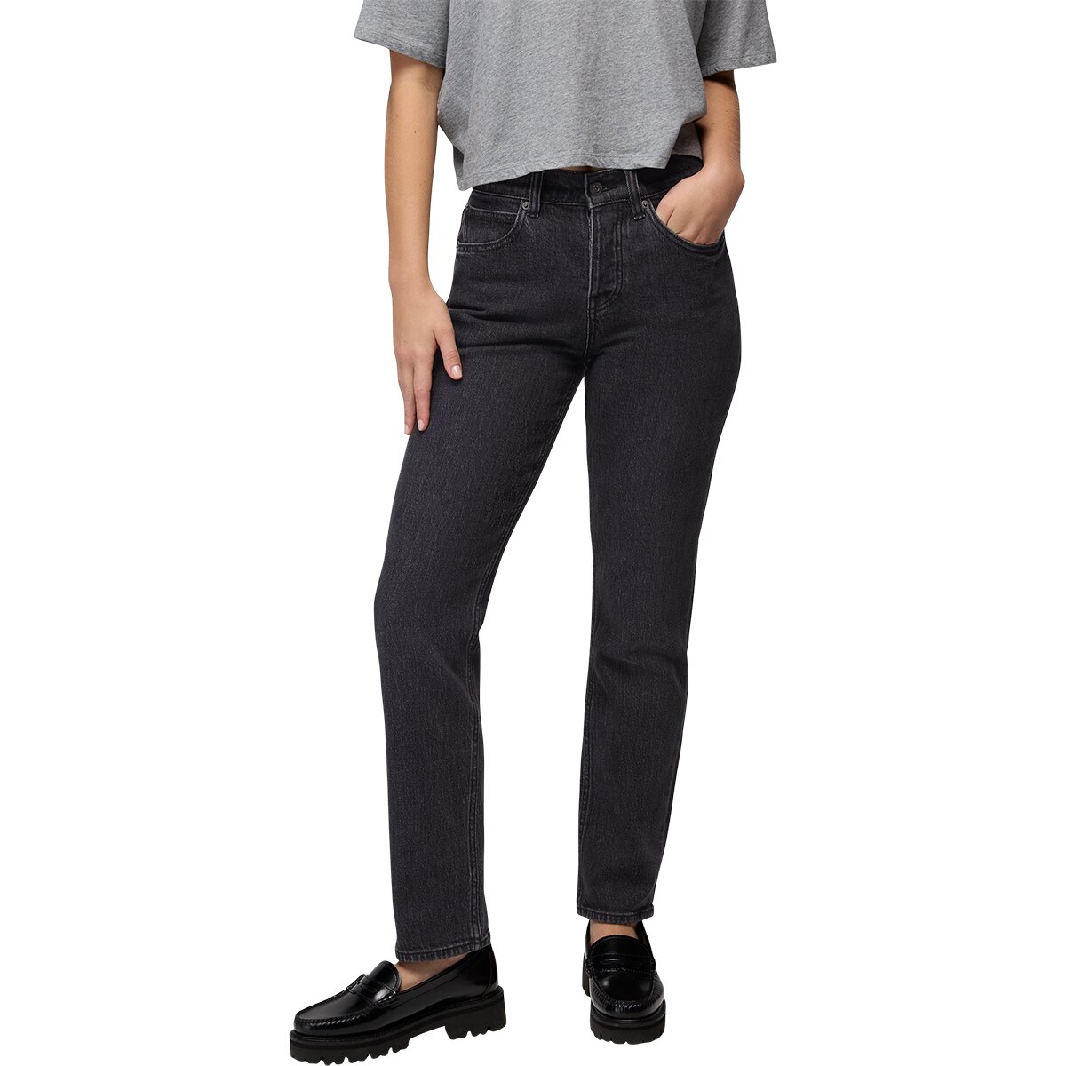 prAna Women's Carlsbad 760 Straight Leg Jean in Black Sand - Size: 24x32