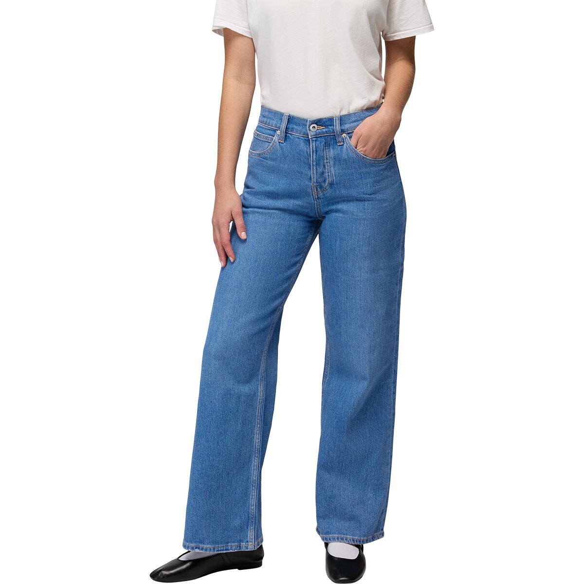 prAna Women's Carlsbad 760 Wide Leg Jean in Sea Salt - Size: 32x32