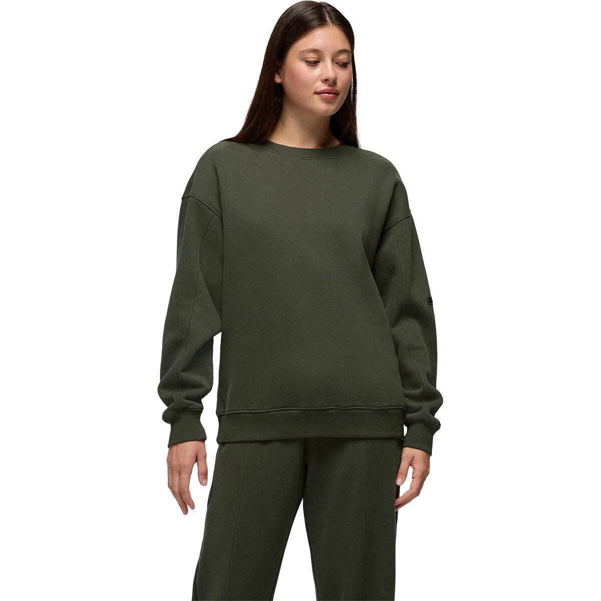 prAna Women's DreamFleece Crew Sweatshirt in Spruce - Size: Small