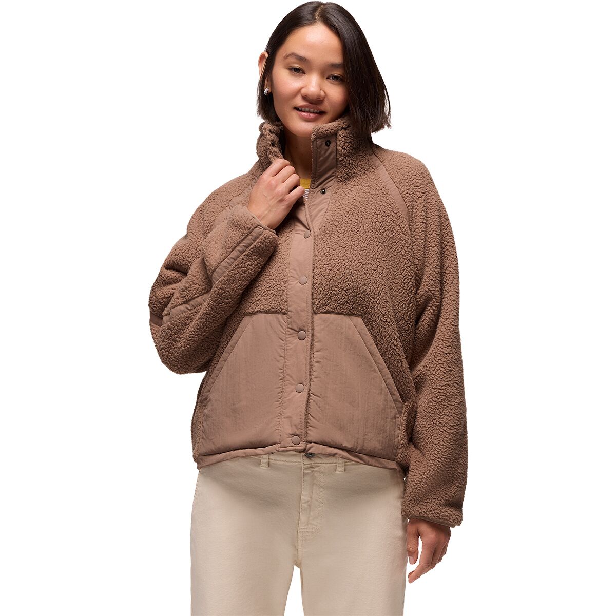 prAna Women's Encinitas Fleece Jacket in Shroom - Size: XL