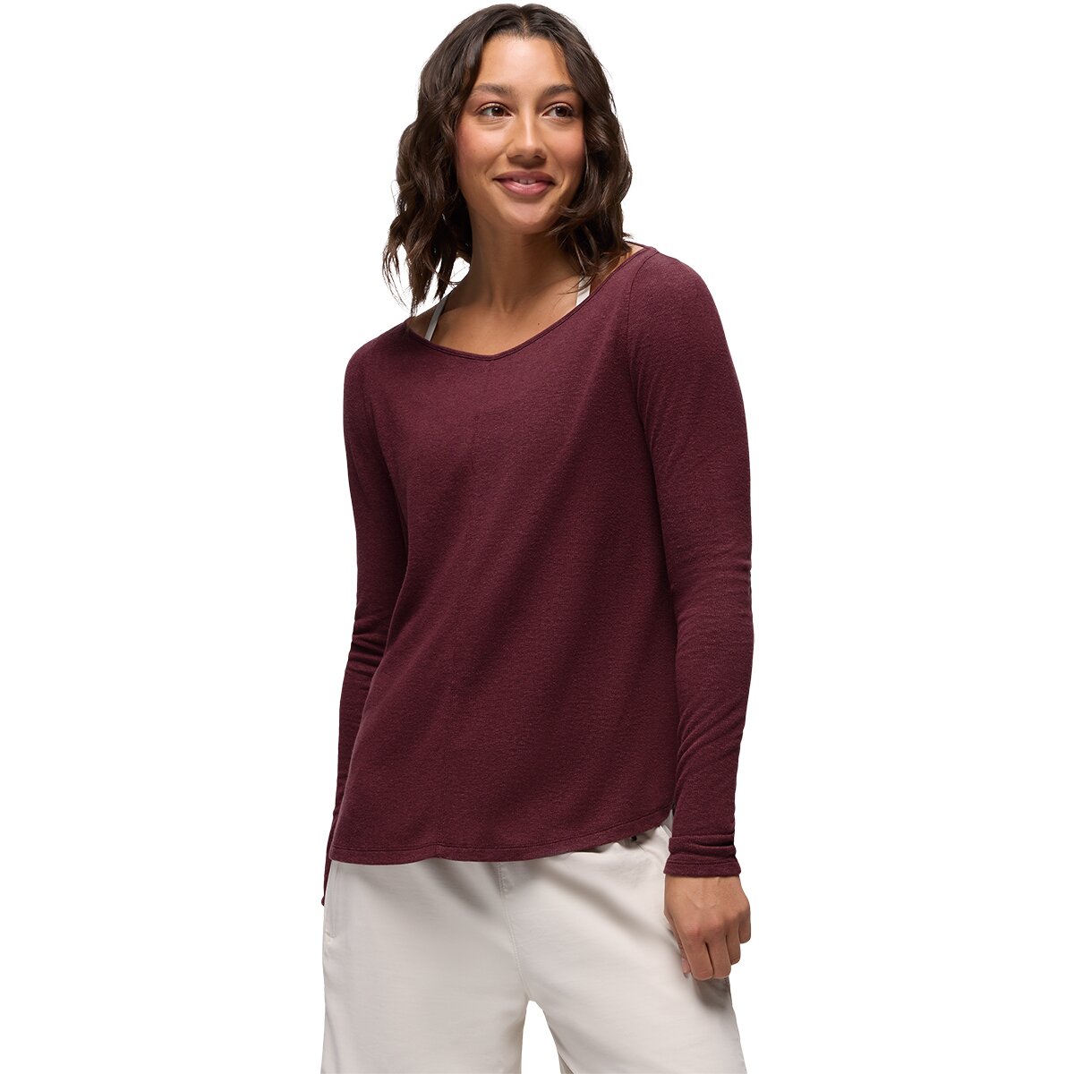 prAna Women's New Moon Long-Sleeve Top in Deep Vino - Size: XL
