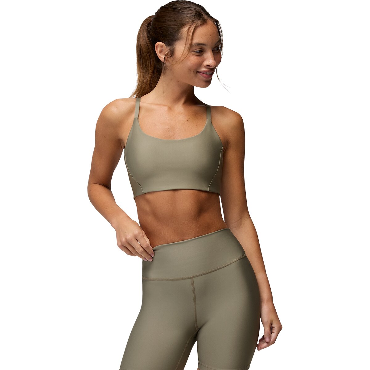 prAna Women's Sculpt Scoop Bra in Sage - Size: Large