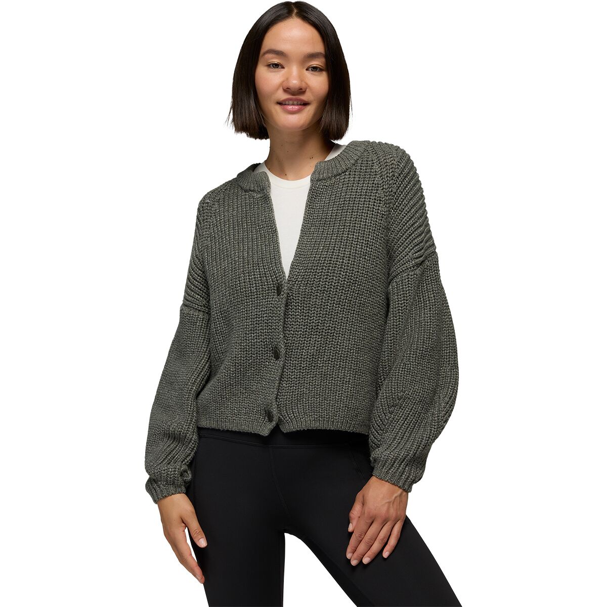 prAna Women's Sunday River Short Cardigan in Thyme - Size: XS
