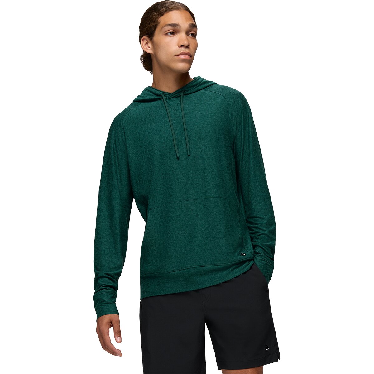 prAna Men's Altitude Tracker LT Hoodie in Root Green Heather - Size: Large