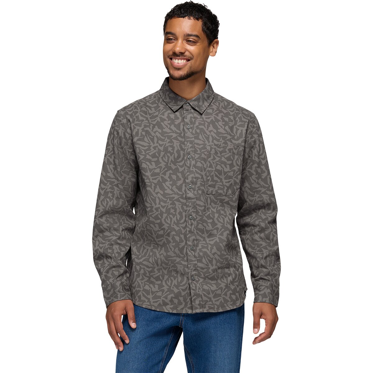prAna Men's Arbored Long-Sleeve Shirt in Nori Freestyle - Size: Large