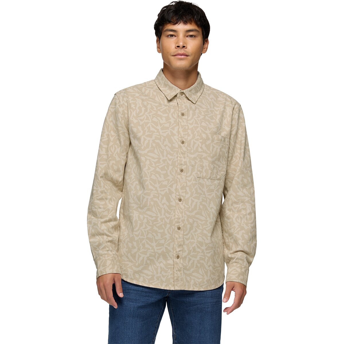 prAna Men's Arbored Long-Sleeve Shirt in Sandbar Freestyle - Size: Large