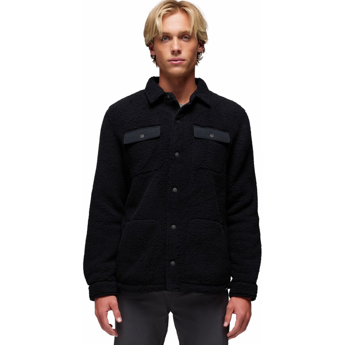 prAna prAna Men's Encinitas Fleece Shacket in Black - Size: Large - $82.77 at Steep and Cheap