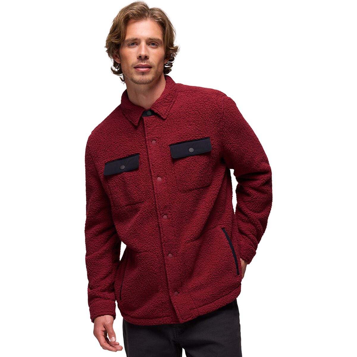 prAna Men's Encinitas Fleece Shacket in Retrograde - Size: XL