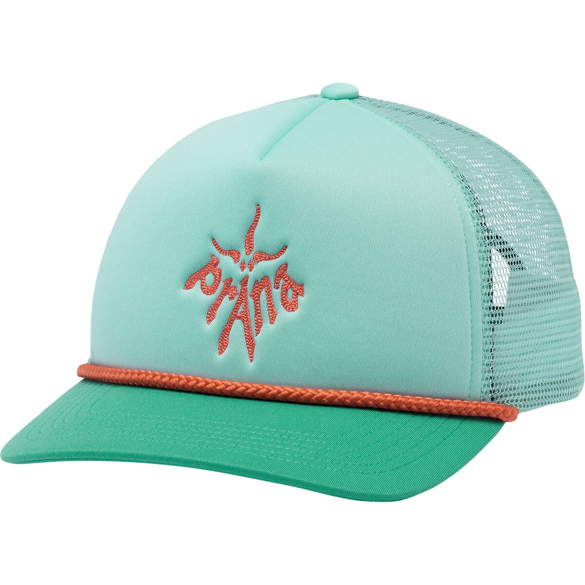 prAna Doohickey Foam Trucker Hat in Sea Glass / Jade Colorblock