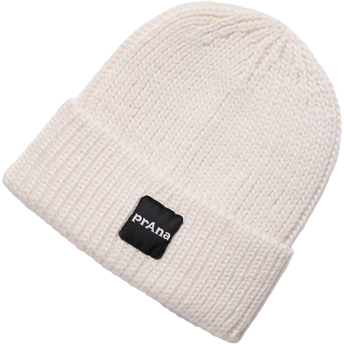 prAna Logo Beanie in Soft White