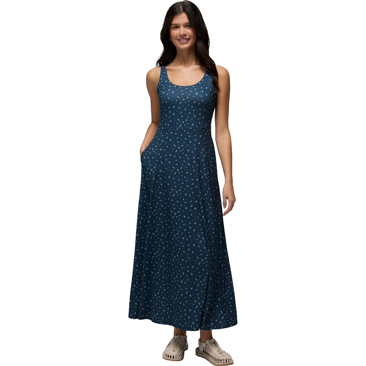 prAna Women's Corrinne Maxi Dress in Bluff Blue Spring Fling - Size: XS