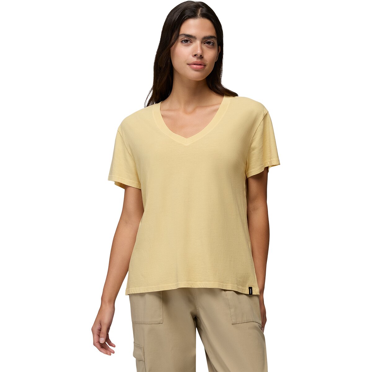 Prana prAna Women's Everyday V-Neck T-Shirt in Vanilla Bean - Size: XS - $24.70 at SteepandCheap.com