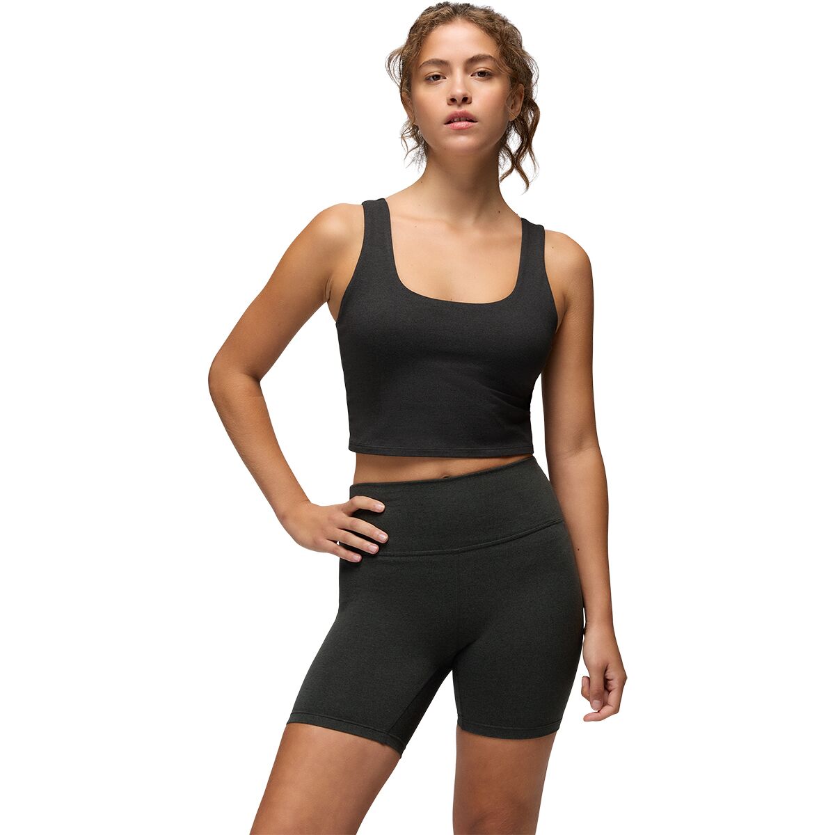 prAna Women's Heavana Essential Bralette in Black Heather - Size: Small