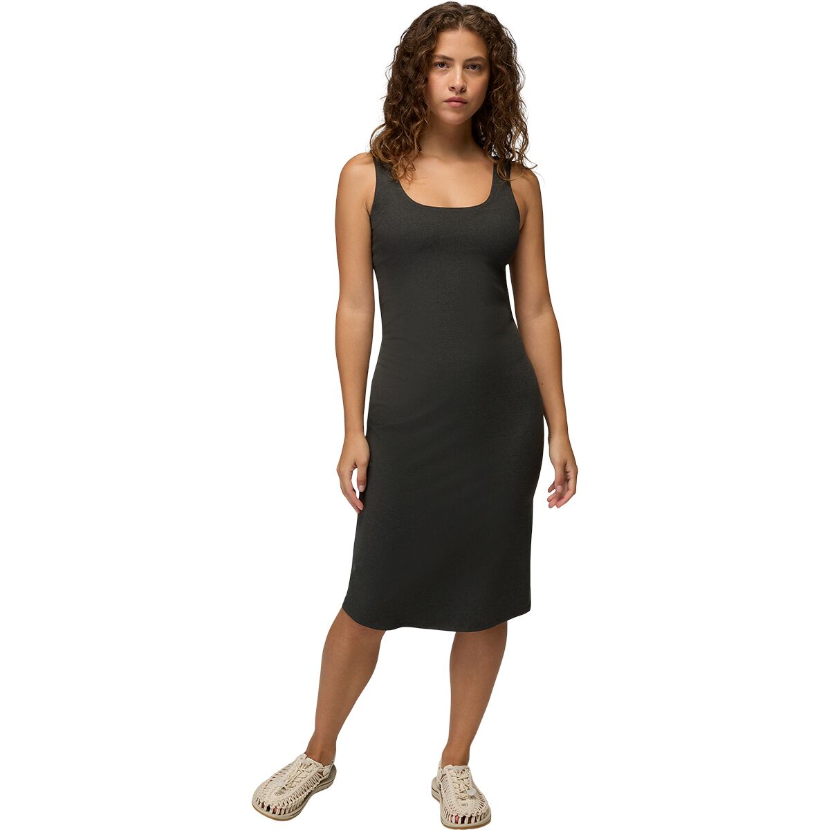 prAna Women's Heavana Essential Midi Dress in Black Heather - Size: Small