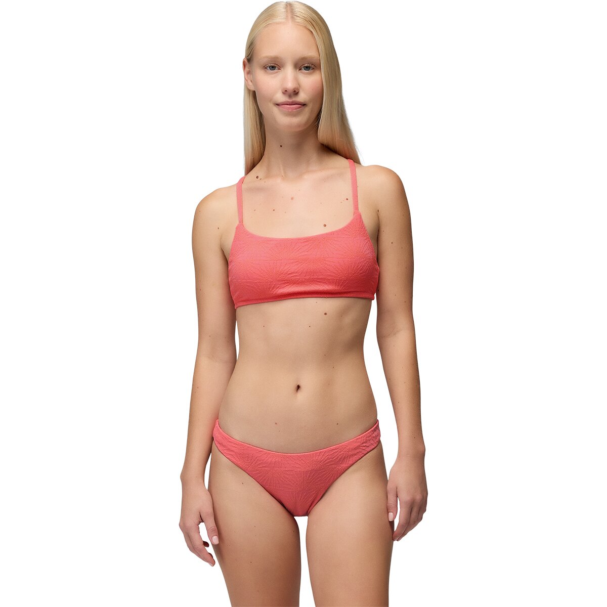 prAna Women's Lahari Sunburst Classic Bikini Bottom in Guava Pop - Size: Small