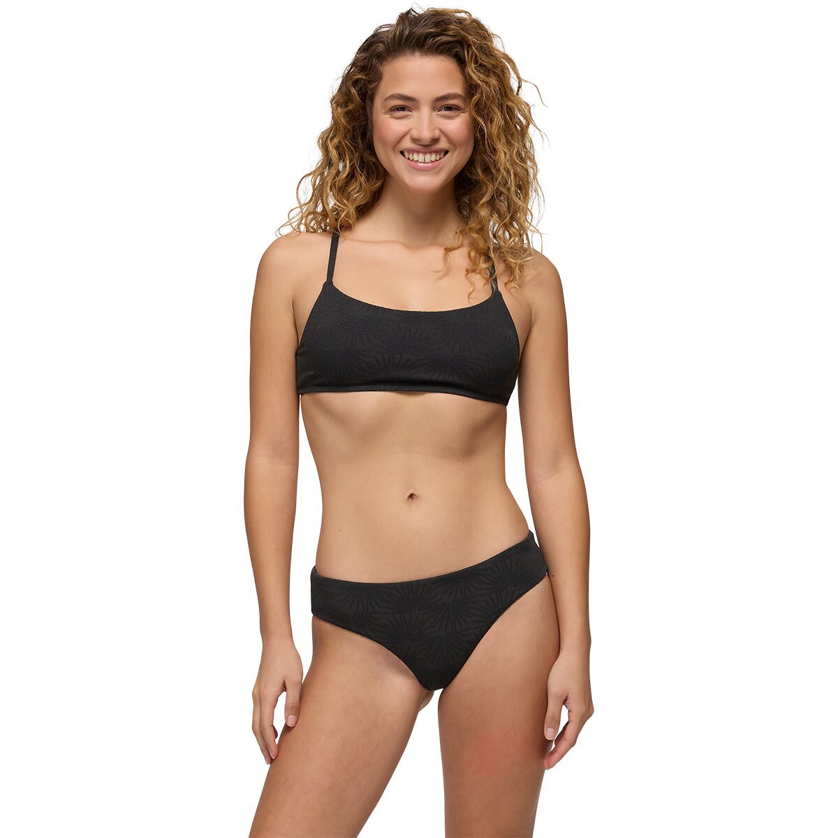 prAna Women's Mallorca Sunburst Bikini Bottom in Black - Size: Small