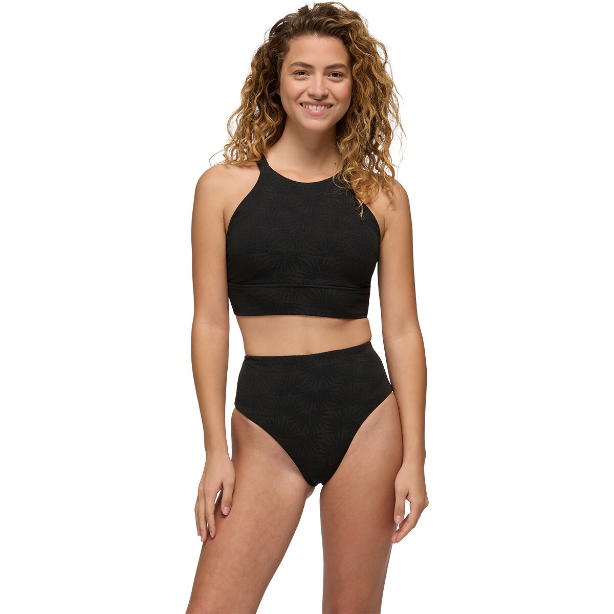 prAna Women's Marine Street Sunburst Bikni Top in Black - Size: XS