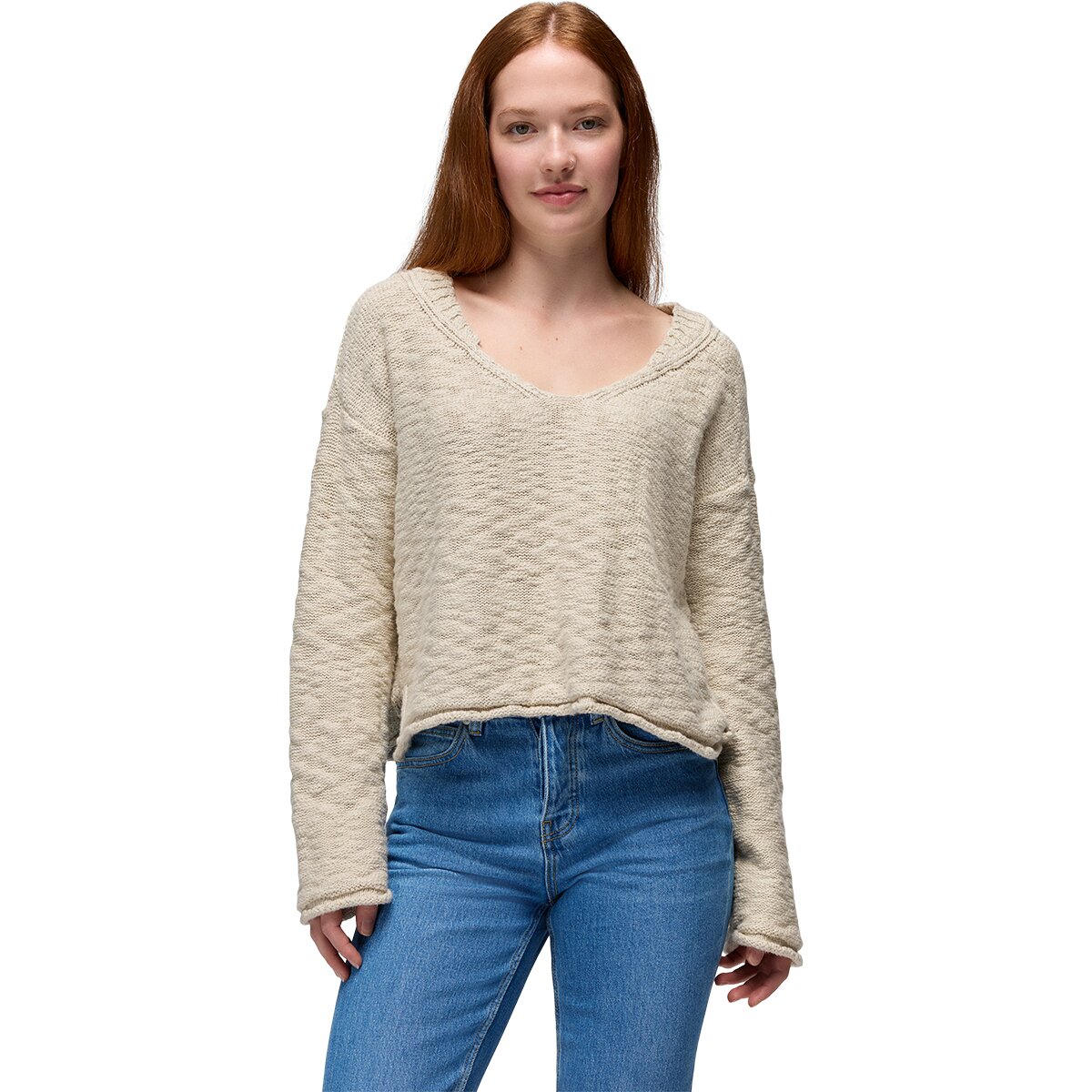 prAna Women's Sunshine Sunset Sweater in Beach Pebble - Size: Small