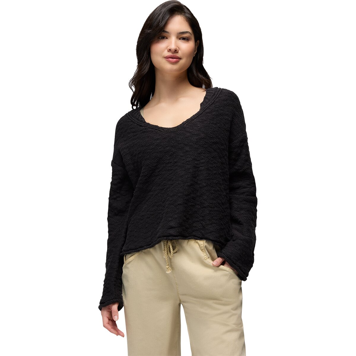 prAna Women's Sunshine Sunset Sweater in Black - Size: Small