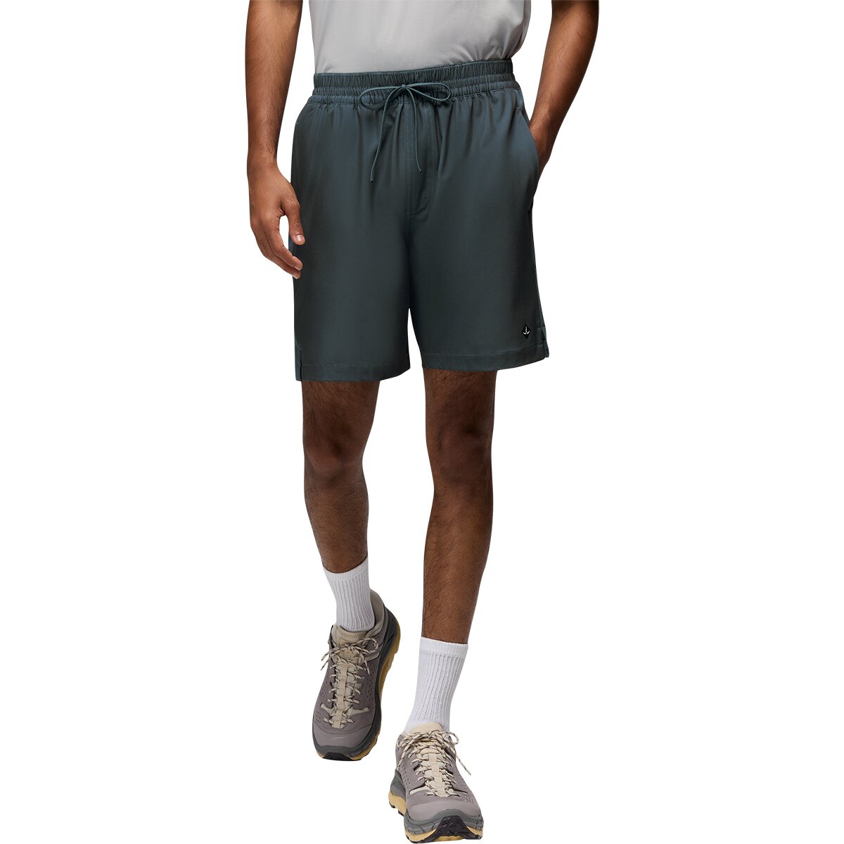 prAna Men's Intrinsic Breathe Lined 7in Short in Grey Blue - Size: XL