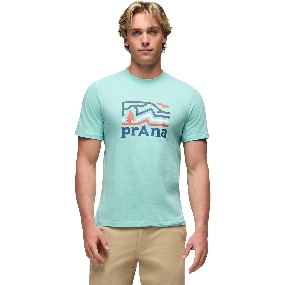 prAna Men's Peak Path T-Shirt in Sea Glass - Size: Medium