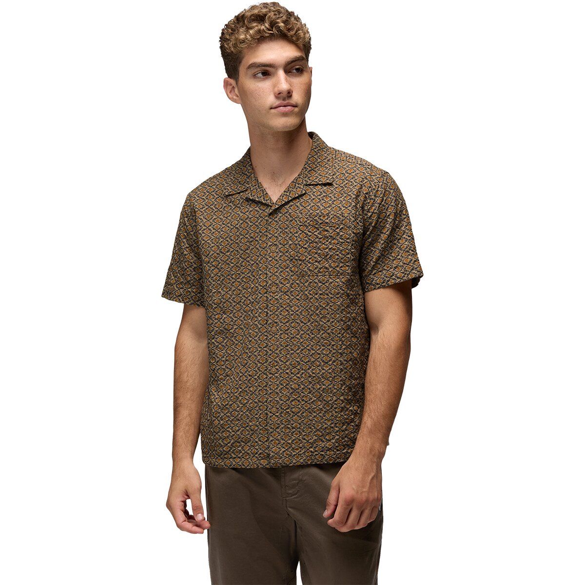 prAna Men's Road's End Short-Sleeve Shirt in Nomad - Size: Small