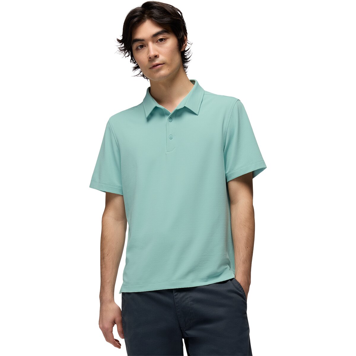 prAna Men's Rotator Short-Sleeve Polo Shirt in Sea Glass - Size: Large