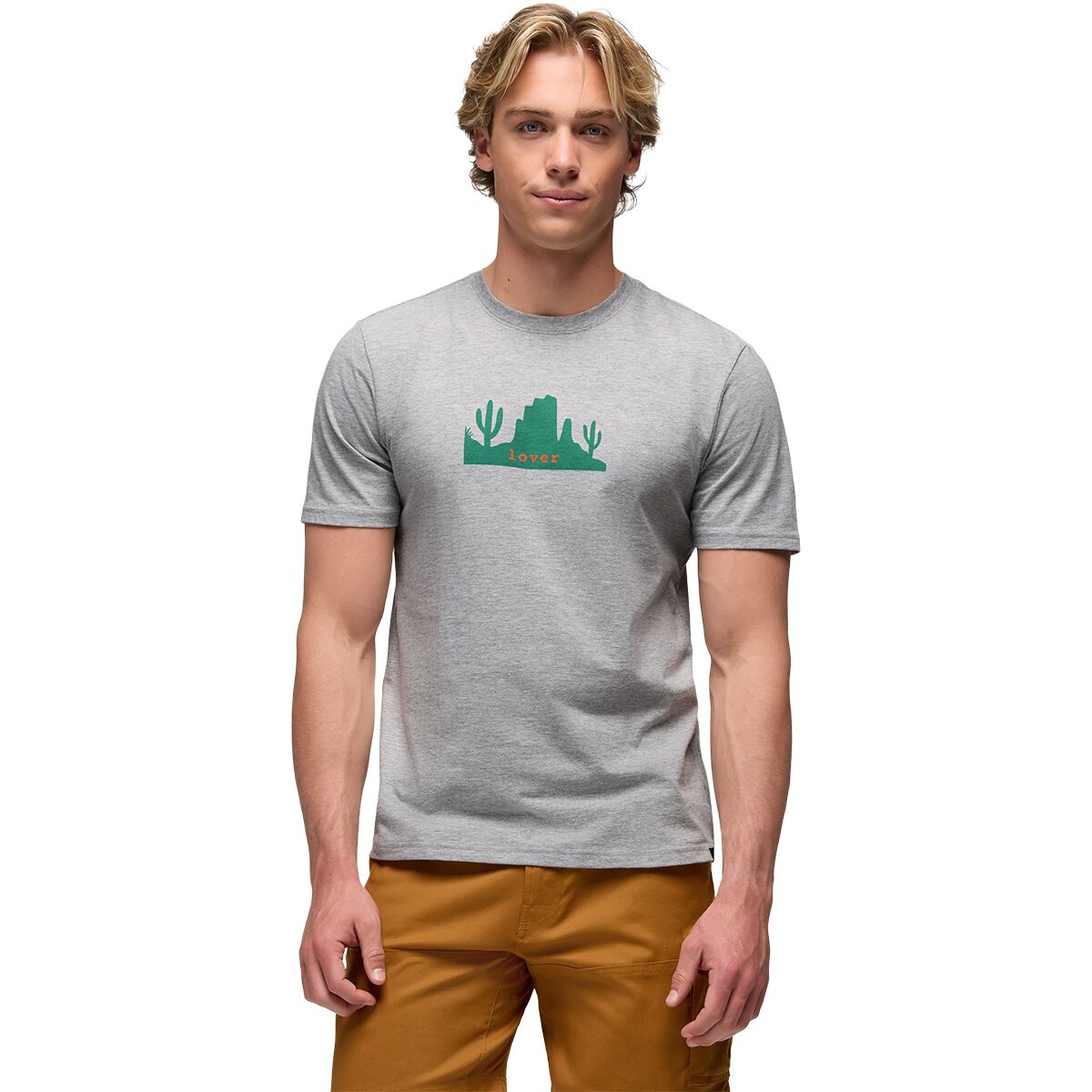 prAna Men's Desert Lover Journeyman Short-Sleeve T-Shirt in Heather Grey - Size: XL