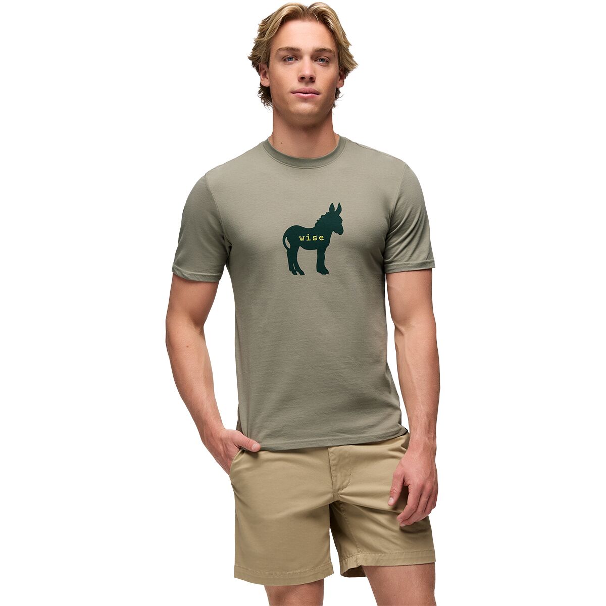prAna Men's Wise Ass Journeyman Short-Sleeve T-Shirt in Sage - Size: Small