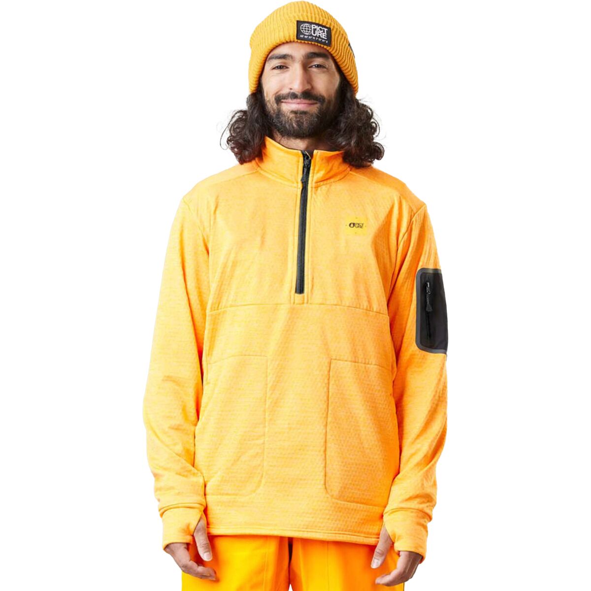 Picture Organic Picture Organic Men's Bake Grid Fleece 1/4 Jacket in Yellow - Size: XL - $56.23 at Steep and Cheap