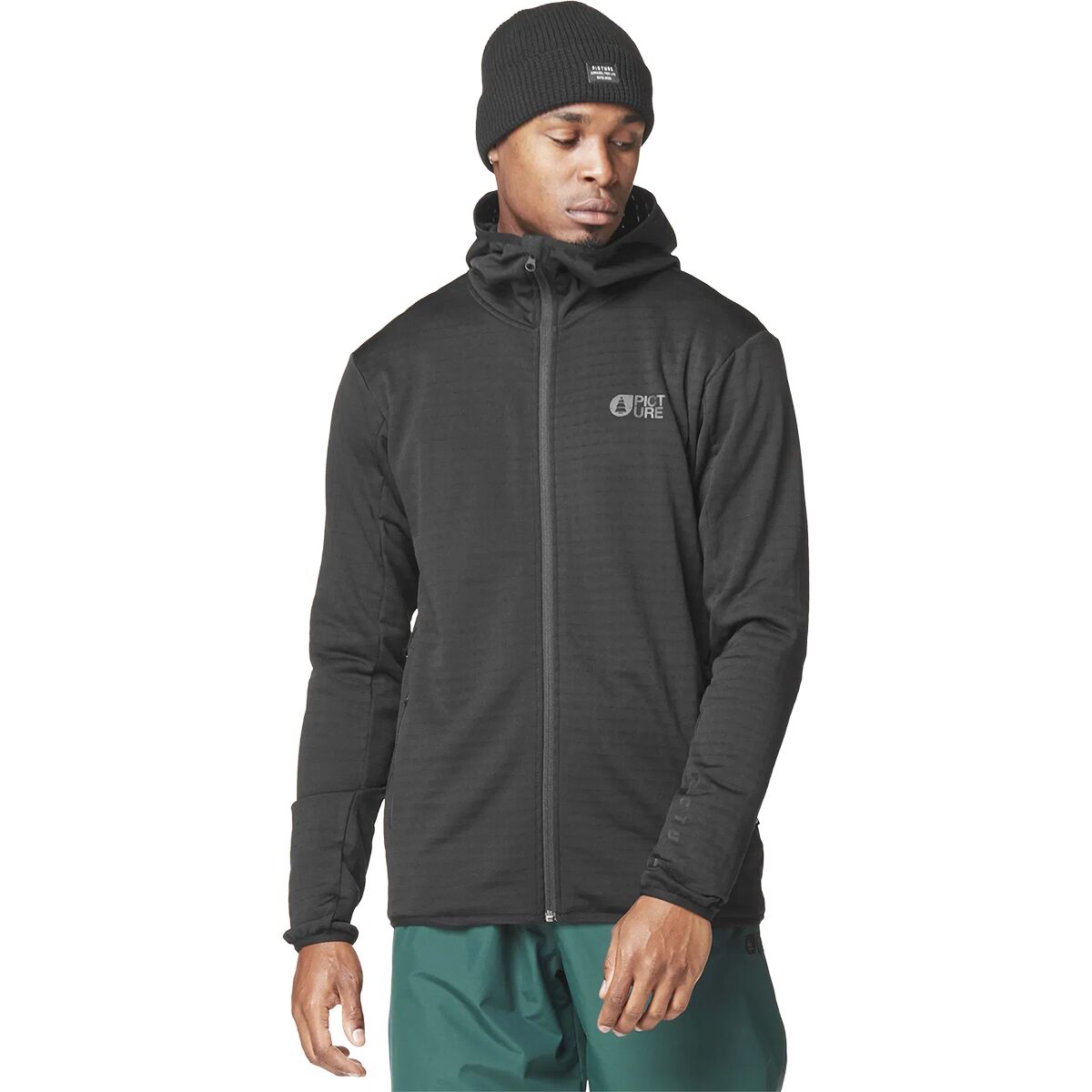 Picture Organic Picture Organic Men's Bake Grid Full-Zip Hooded Fleece in Black - Size: Small - $59.97 at Steep and Cheap