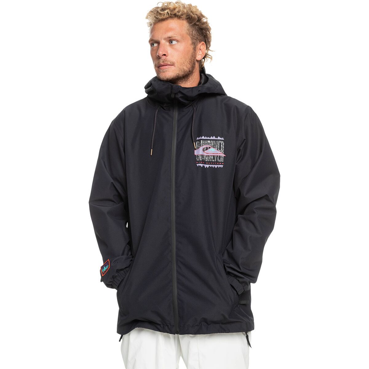 Quiksilver Men's High In The Hood Jacket in True Black - Size: Small