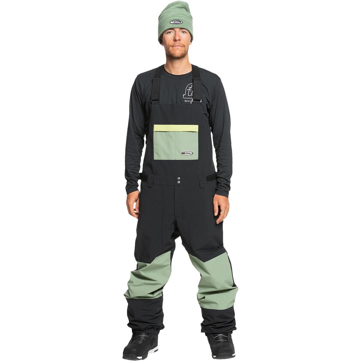 Quiksilver Men's Fly High Bib Pant in True Black - Size: Small