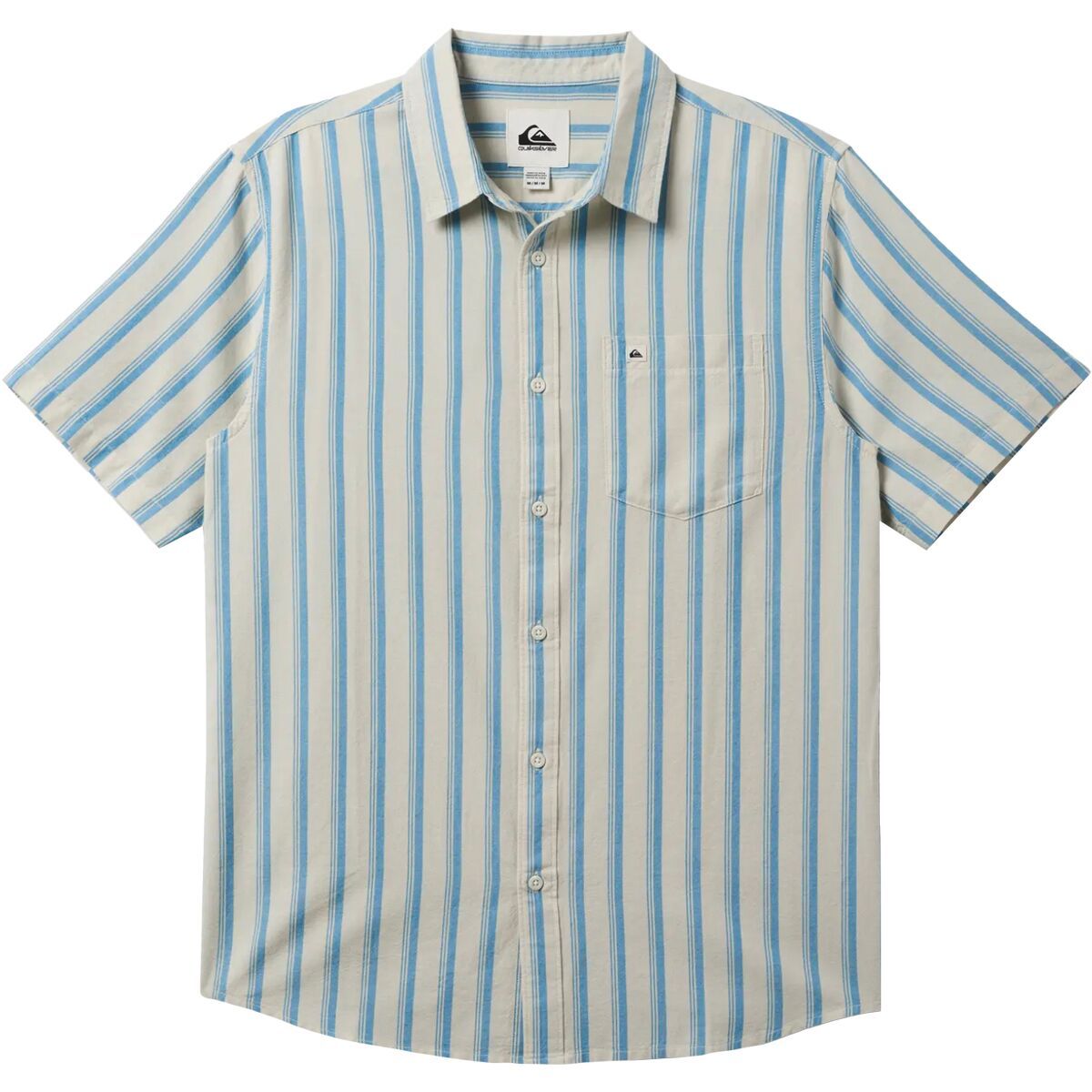 Quiksilver Men's Oxford Stripe Classic Short-Sleeve Shirt in Niagara - Size: Large